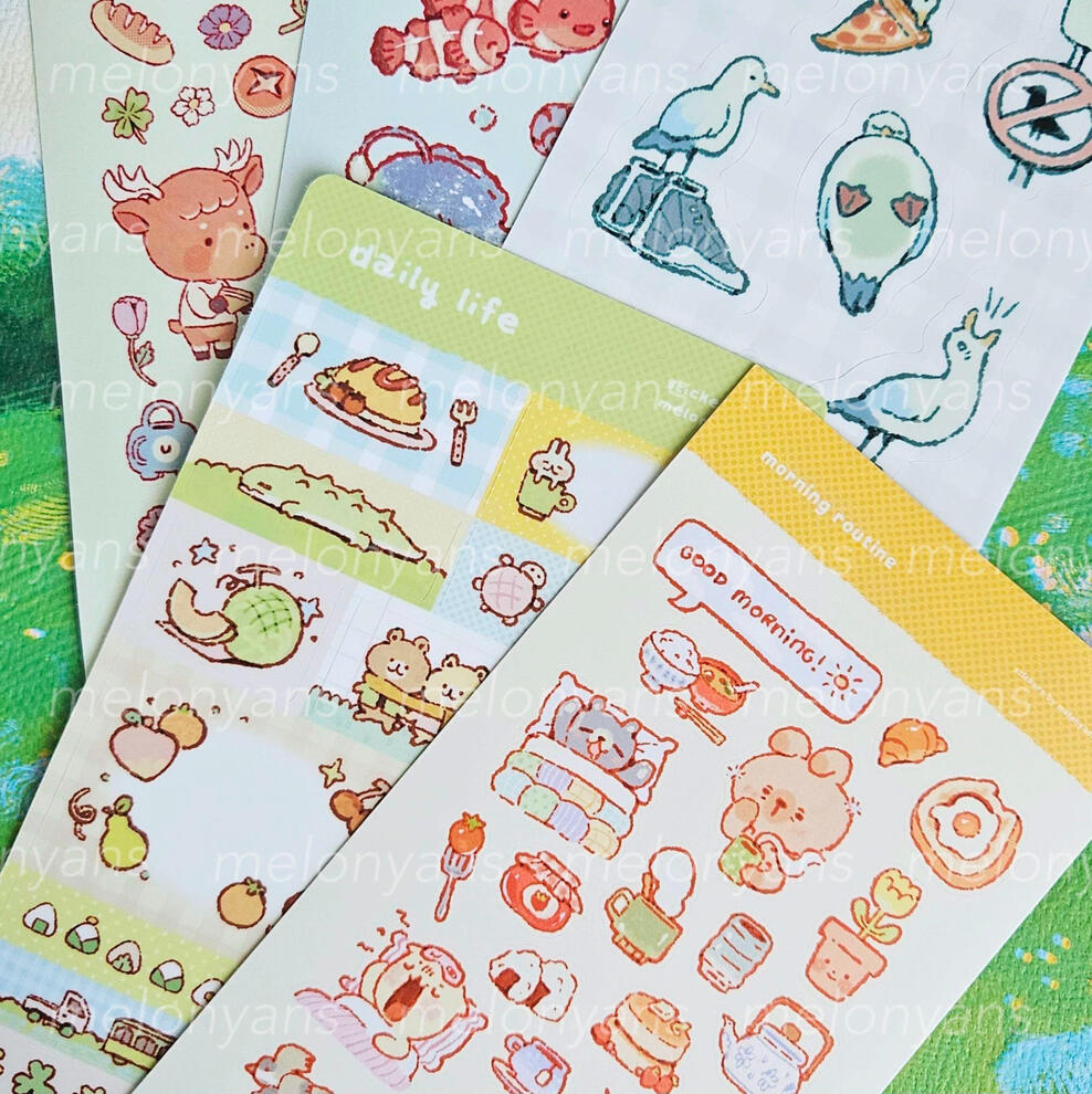assorted sticker sheets