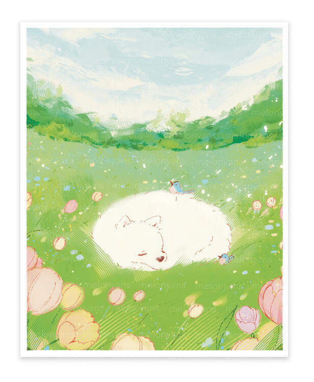 flower field print